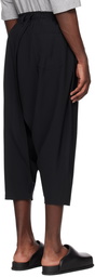 132 5. ISSEY MIYAKE Black Tapered Trousers