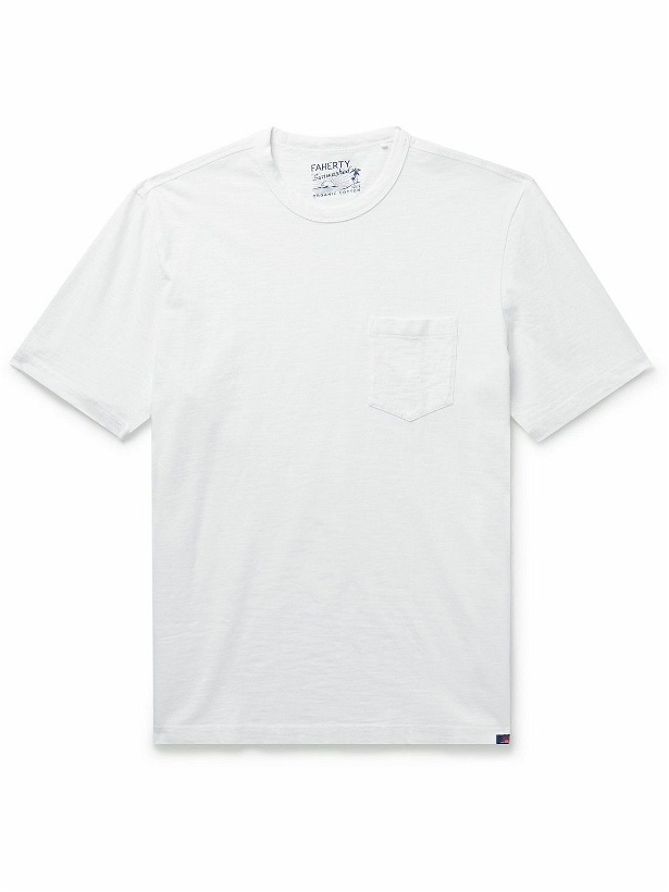Photo: Faherty - Sunwashed Cotton-Jersey T-Shirt - White