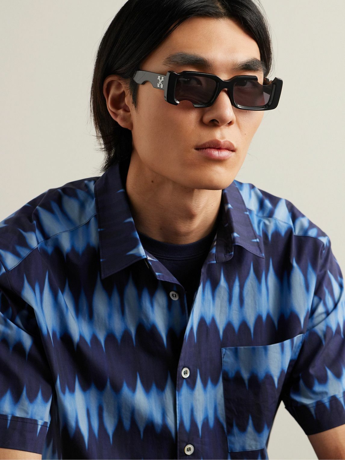 Off-White - Cady Cutout Rectangular-Frame Acetate Sunglasses