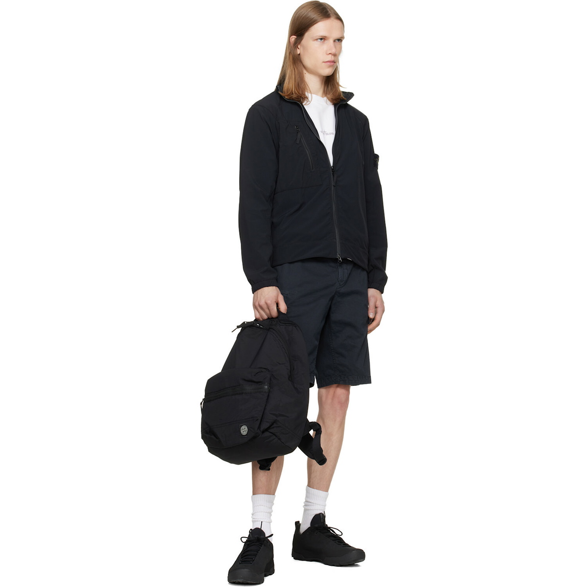 Stone Island Black 9200016 Coated Nylon Metal ECONYL Backpack