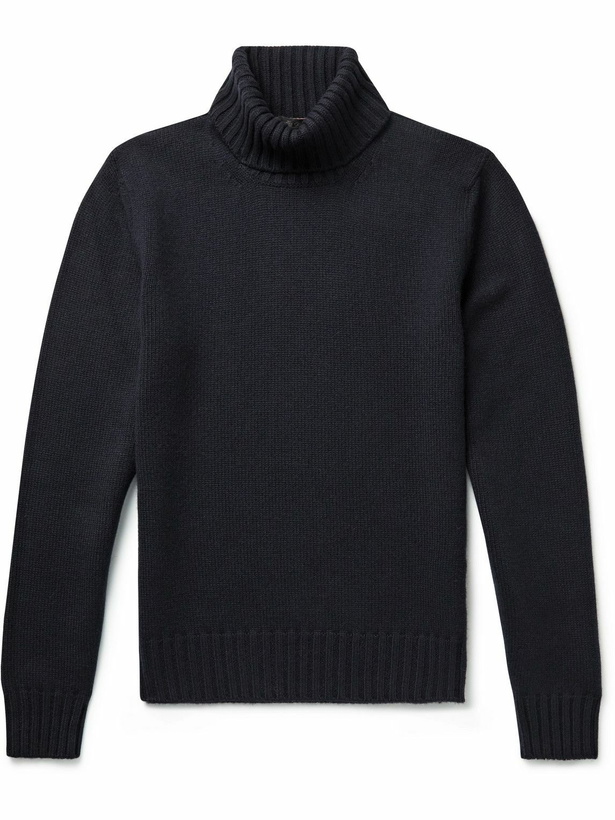 Photo: Loro Piana - Grafton Baby Cashmere Rollneck Sweater - Blue