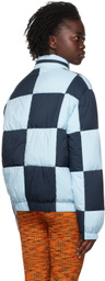 Kenzo Blue Kenzo Paris Check Down Puffer Jacket