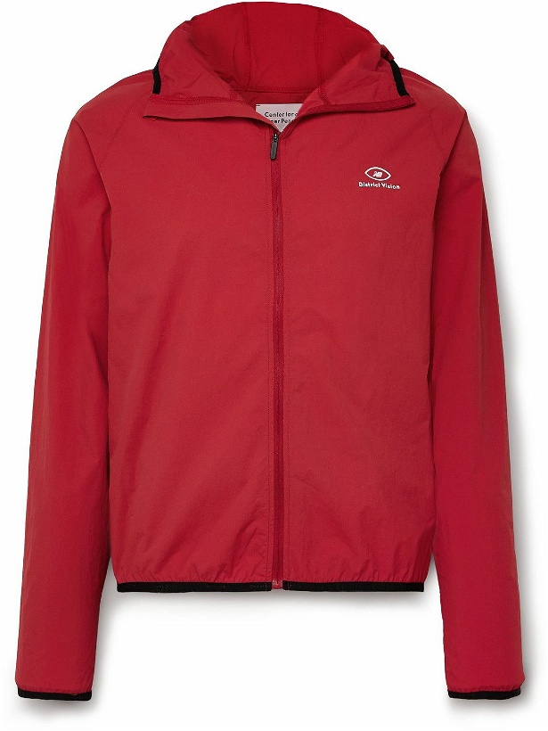 Photo: DISTRICT VISION - New Balance Logo-Embroidered Shell Hooded Jacket - Red