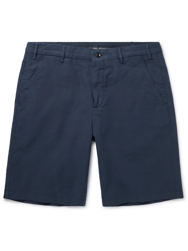 Photo: LORO PIANA - Slim-Fit Stretch-Cotton Bermuda Shorts - Blue - IT 46