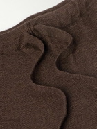 The Row - Darvi Straight-Leg Llama and Silk-Blend Trousers - Brown