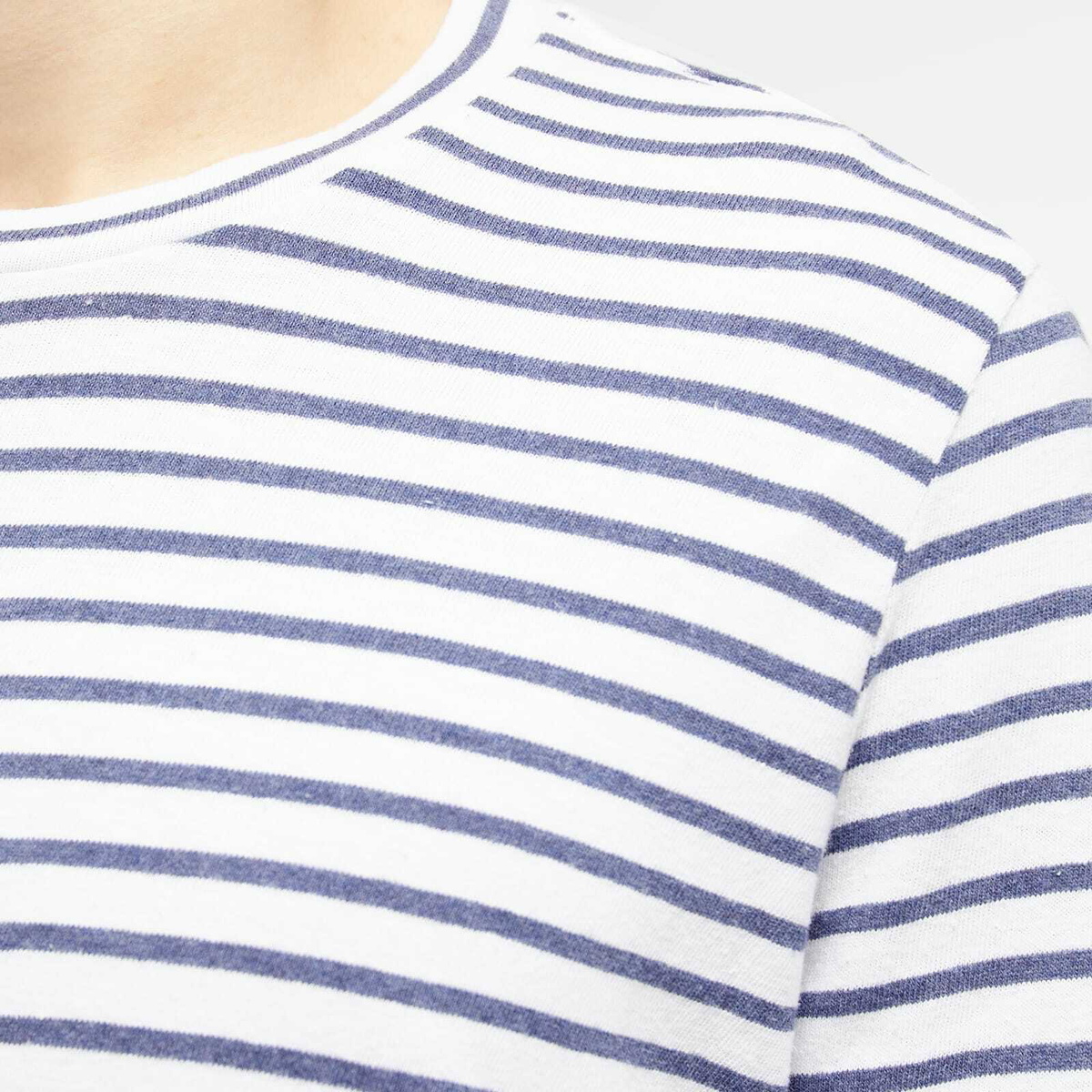 Save Khaki Men's Organic Hemp Stripe Long Sleeve T-Shirt in White