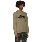 Stussy Taupe Brushed Out Logo Sweater