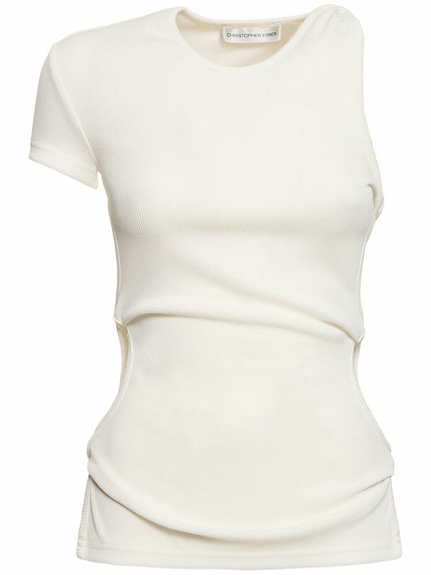 Photo: CHRISTOPHER ESBER - Twisted Side Cutout One Short Sleeve Top