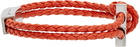 Salvatore Ferragamo Red Braided Gancini Bracelet