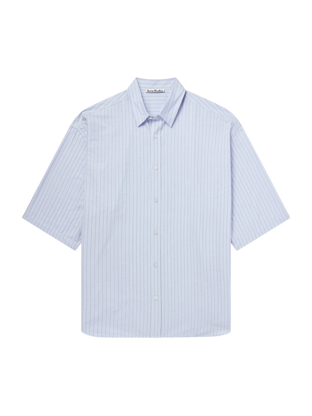 Photo: Acne Studios - Soffia Striped Cotton-Poplin Shirt - Blue