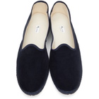 DOPPIAA Navy Velvet Fulian Slipper Loafers