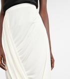 Dries Van Noten - Draped jersey midi skirt