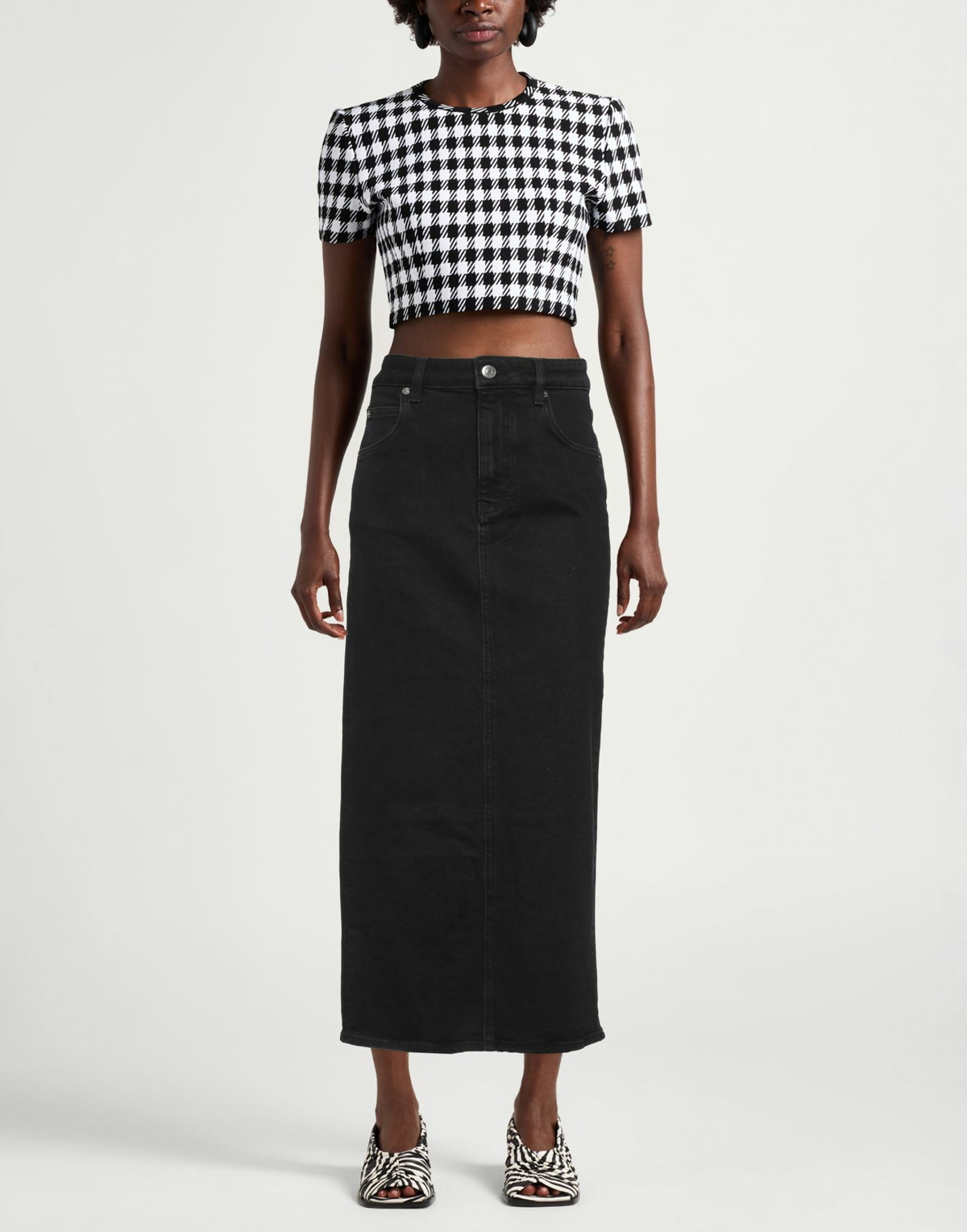 Maje Womens Denim skirt in Black