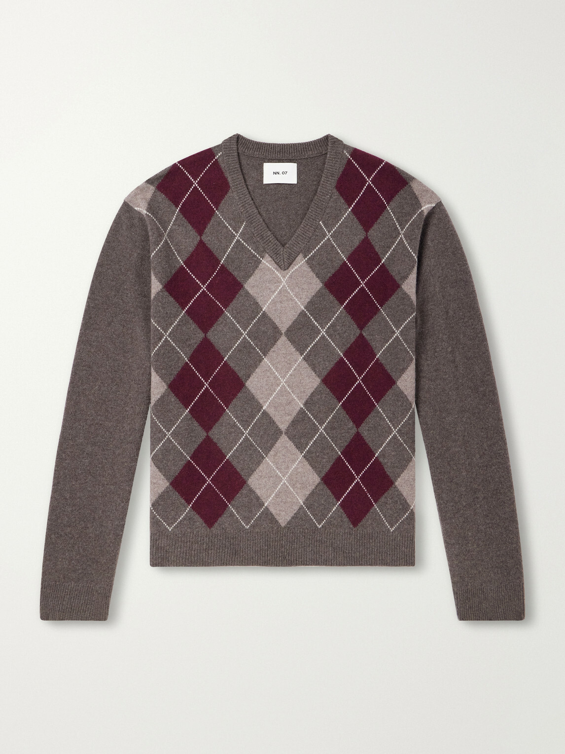NN07 - Otto 60070 Argyle Wool Sweater - Gray