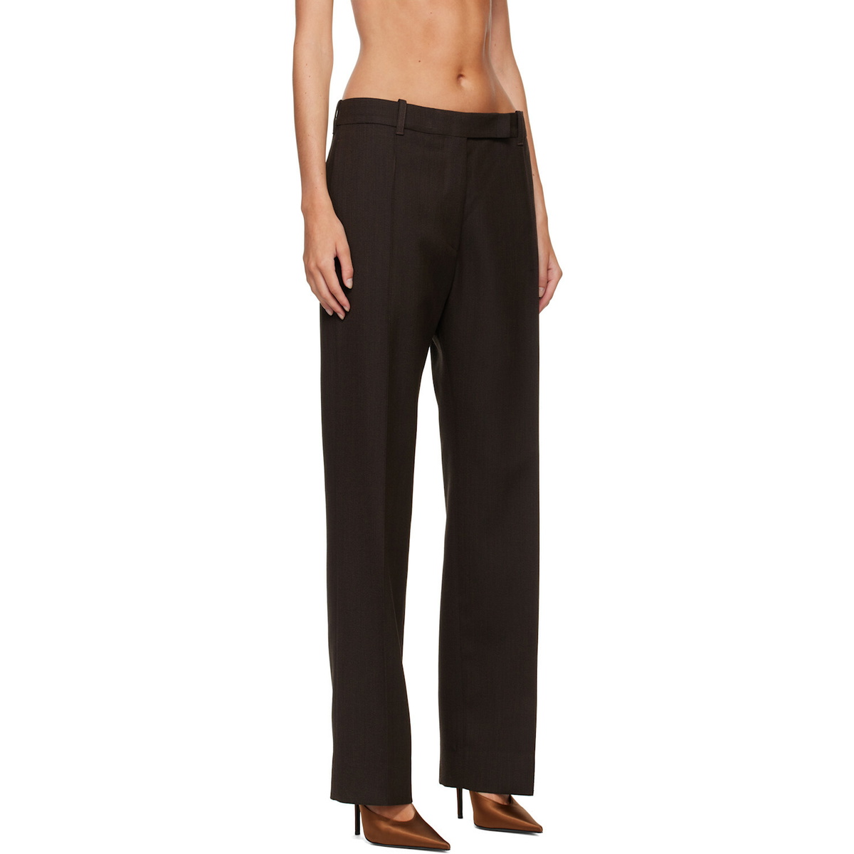 Studio Nicholson Brown Quarte Tailored Trousers