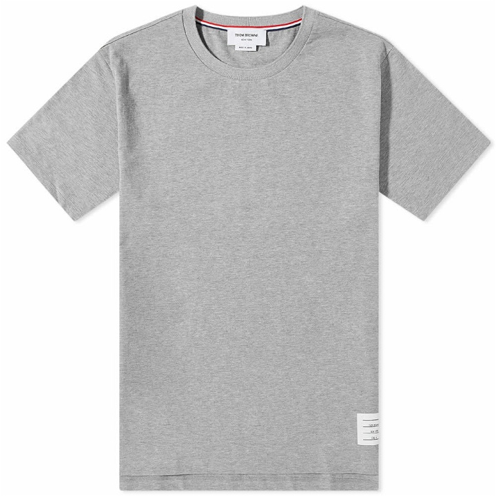 Photo: Thom Browne Men's Relaxed Fit Side Split Classic T-Shirt in Light Grey