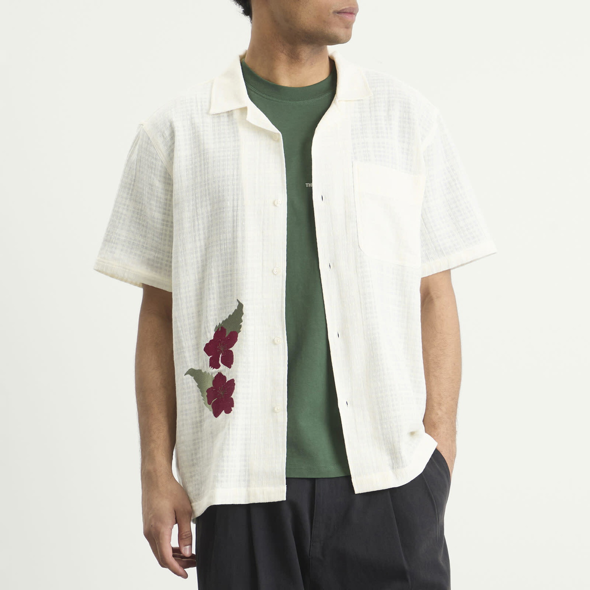 Palmes Men's Ramus Camp-Collar Shirt in Off-White