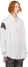 Vivienne Westwood White & Green Striped Oversize Shirt