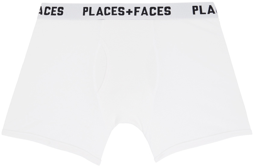 PLACES+FACES Four-Pack Black & White Rib Boxers