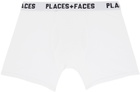 PLACES+FACES Four-Pack Black & White Rib Boxers