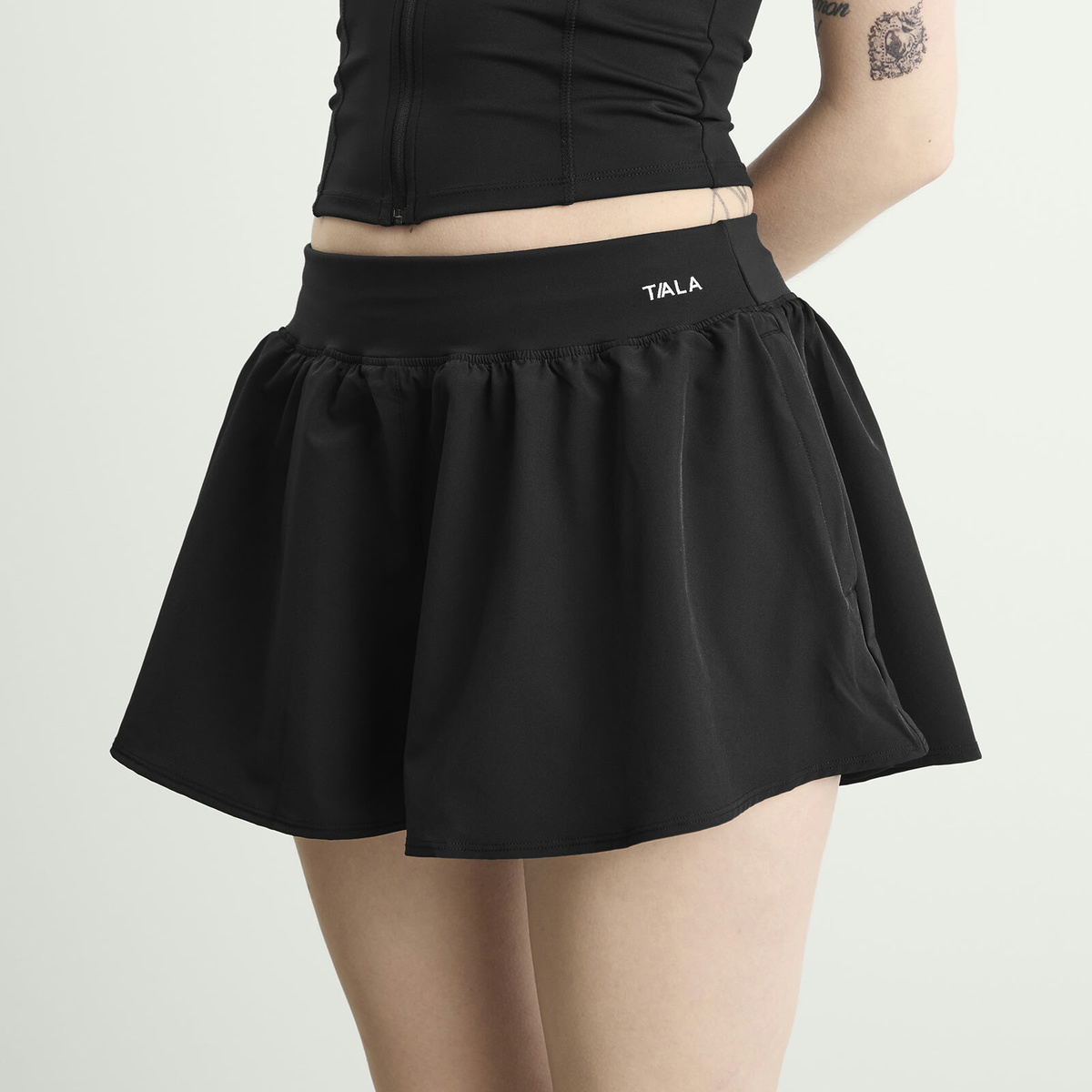 TALA Women's Dayflex Floaty Micro Short in Shadow Black
