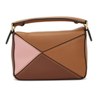 Loewe Tan and Pink Mini Puzzle Bag