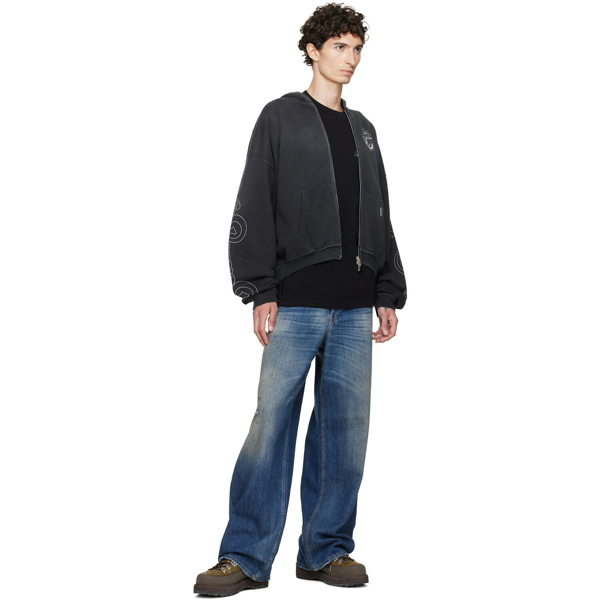 Represent Black 'The Beach Boys' Zip-Up Hoodie