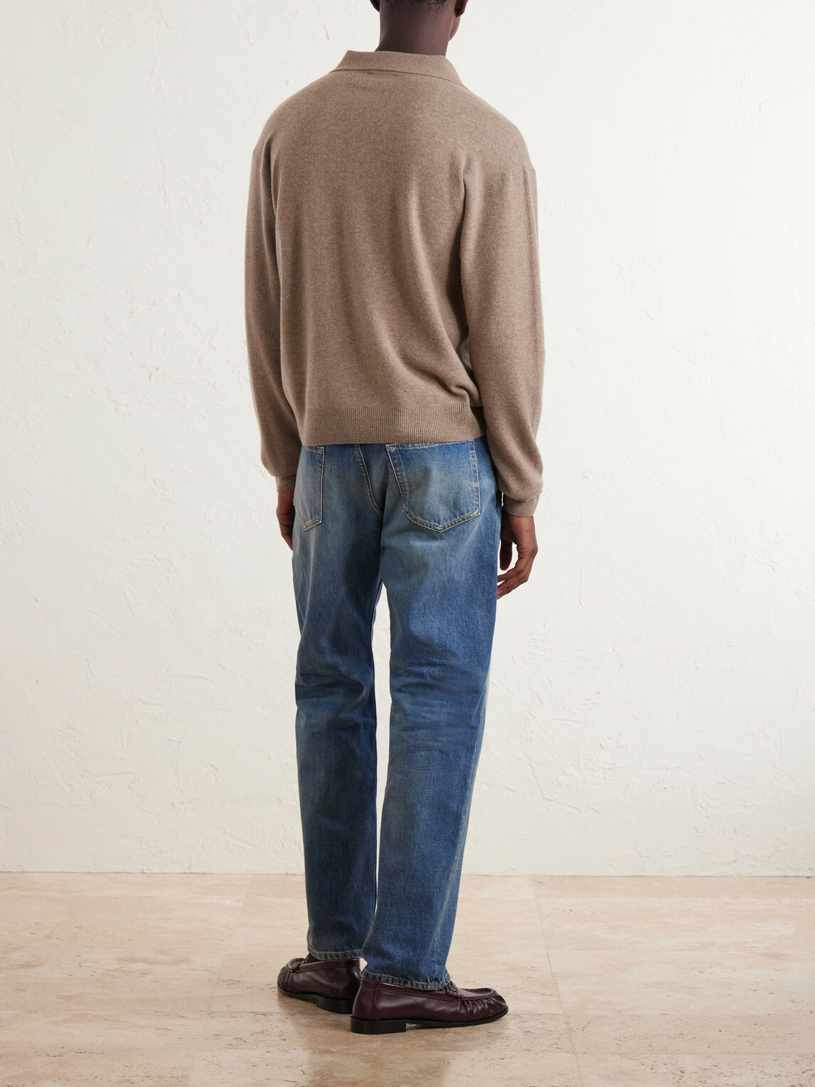 SAINT LAURENT - Wool Polo Sweater - Brown