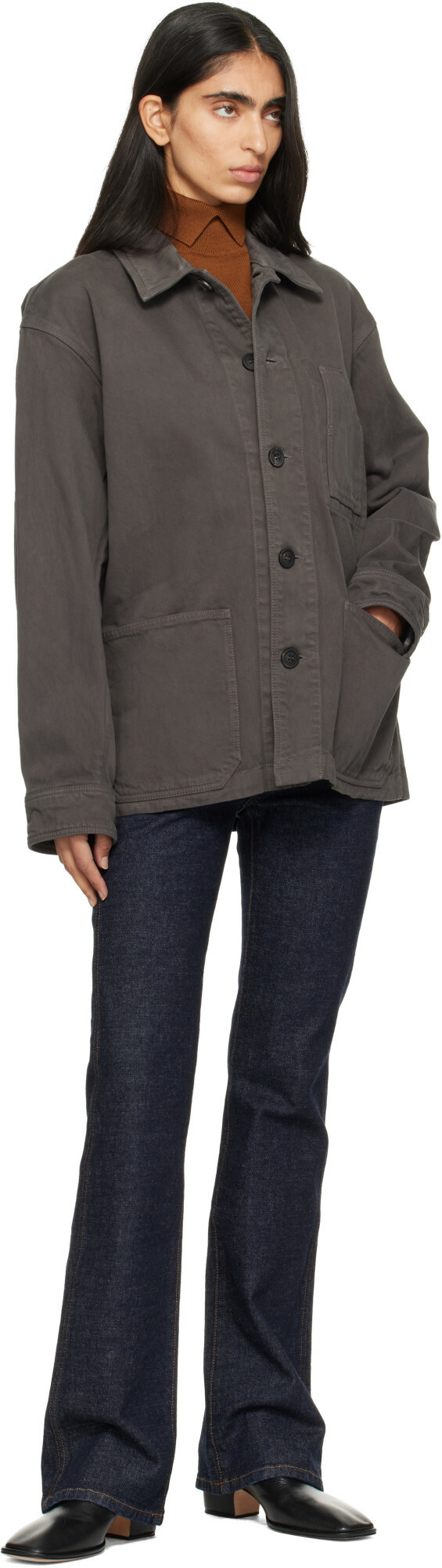 COOR Gray Dyed Moleskin Chore Jacket