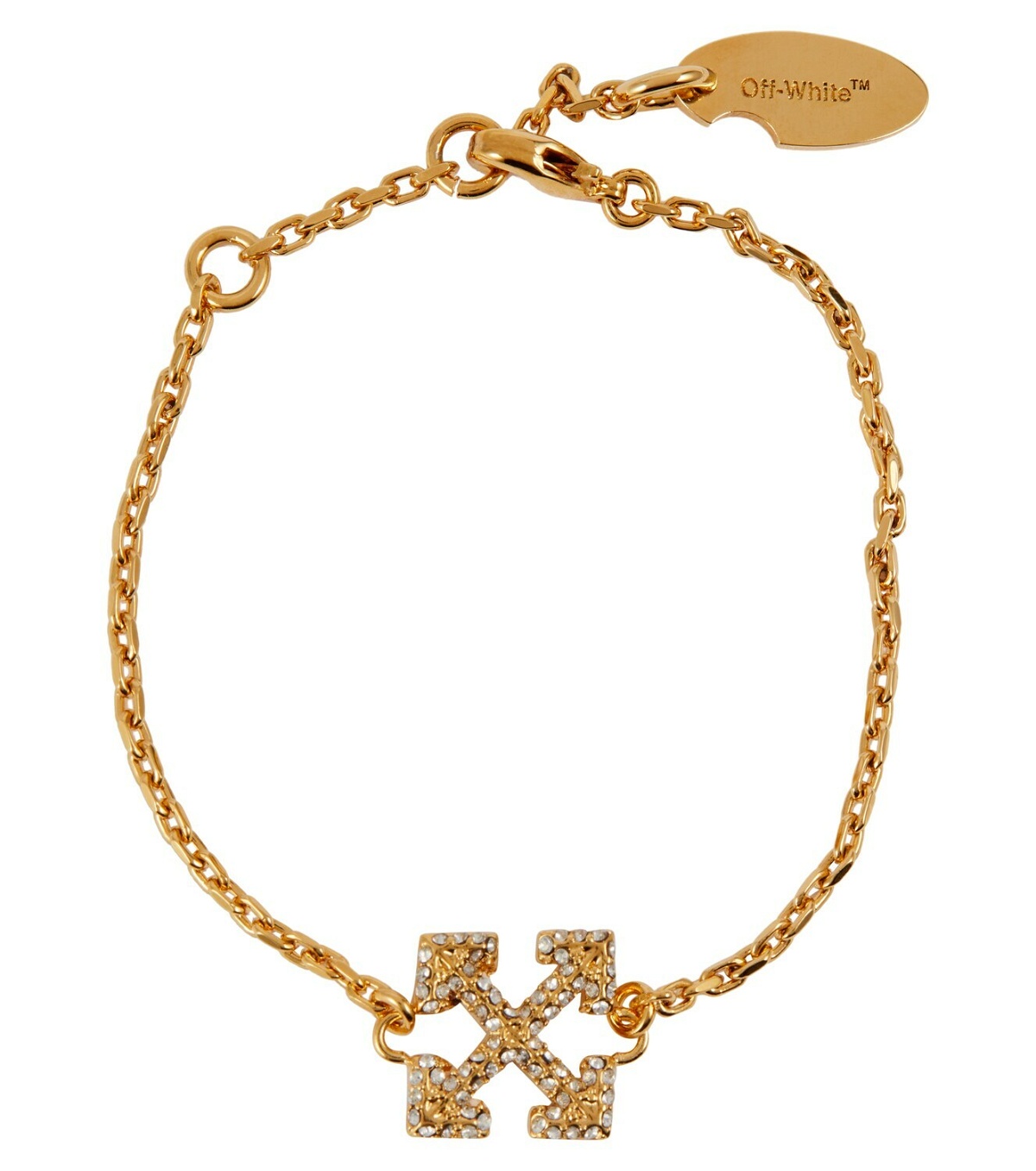 Off-White Pave' Arrow Bracelet - Female - Brass/Glass - Os - Gold