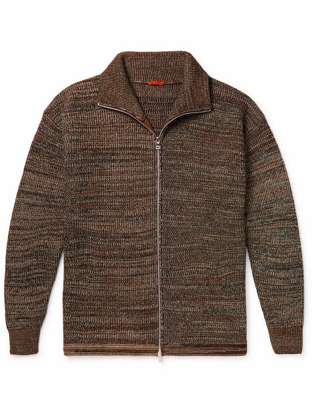Photo: Barena - Ribbed Wool Zip-Up Sweater - Brown