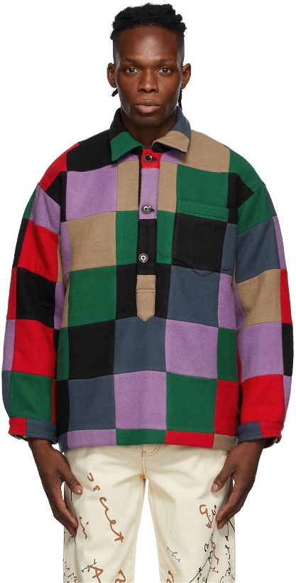 Photo: Bode Multicolor Square Patch Quilt Pullover Jacket