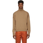 AMI Alexandre Mattiussi Beige Oversized Merino Turtleneck