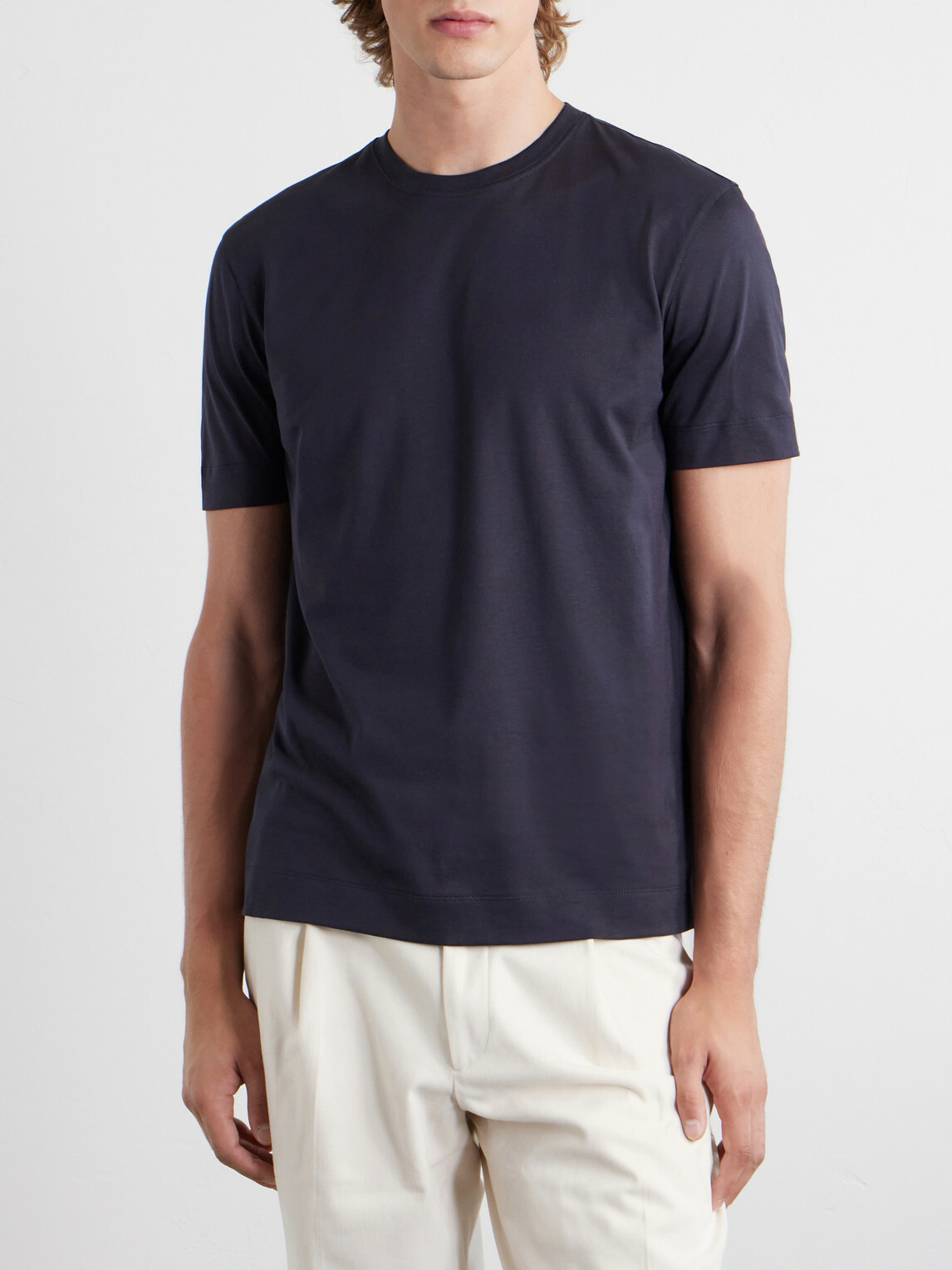 Zegna - Cotton-Jersey T-Shirt - Blue