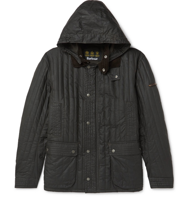 Photo: Barbour Gold Standard - Supa-Convertible Padded Quilted Waxed-Cotton Jacket - Black