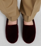 The Row Ponti velvet slip-on shoes