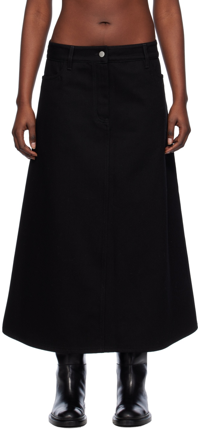 Photo: Studio Nicholson Black A-Line Denim Maxi Skirt