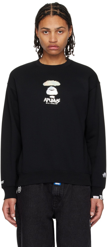 Photo: AAPE by A Bathing Ape Black Graphic Sweater