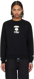 AAPE by A Bathing Ape Black Graphic Sweater