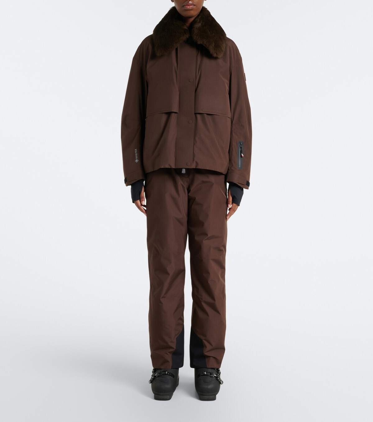 Moncler Grenoble Shearling-trimmed down ski jacket