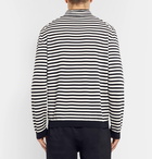 Moncler - Slim-Fit Appliquéd Striped Cotton Rollneck Sweater - Men - Black