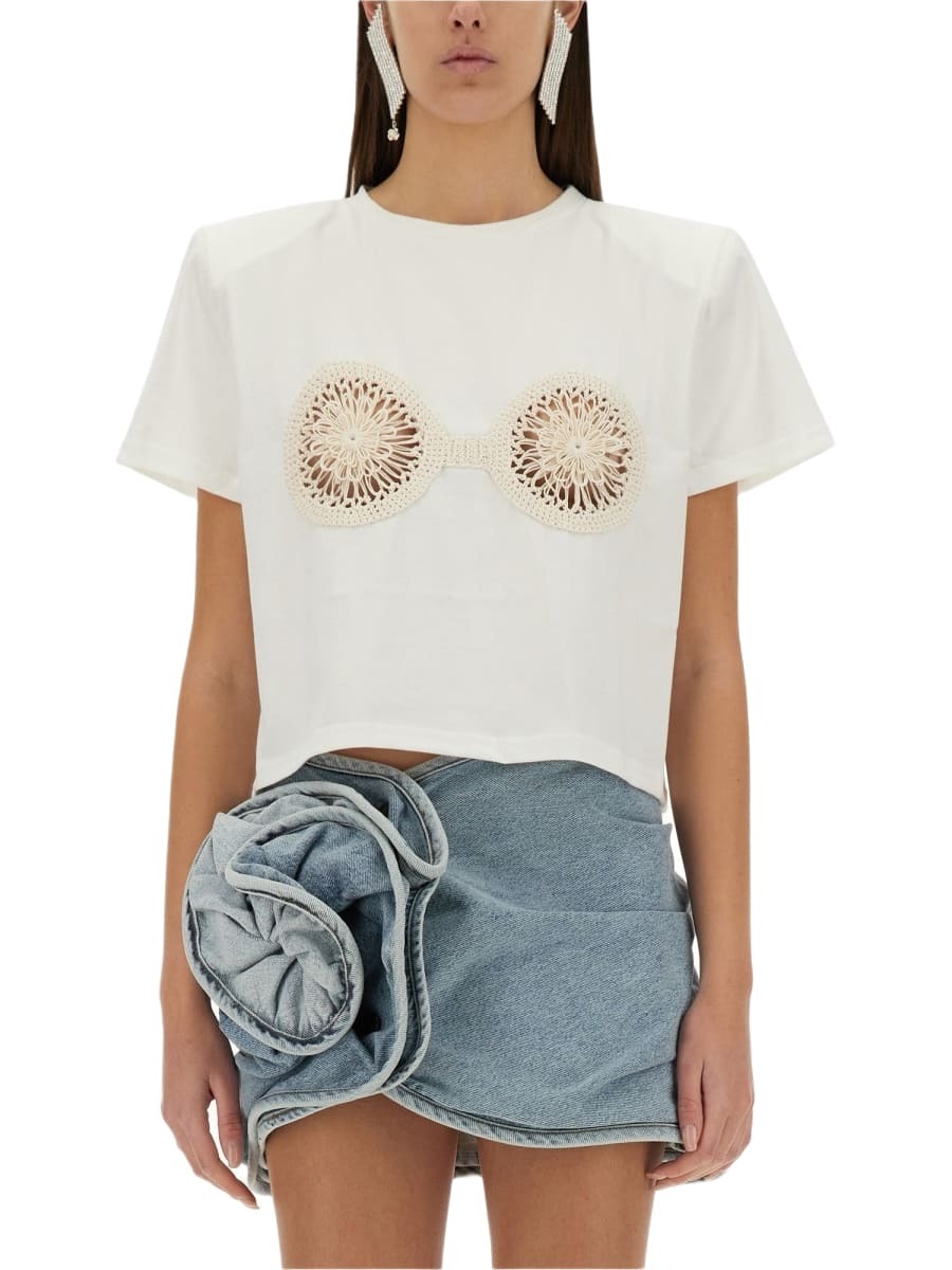 Magda Butrym White Viscose T-Shirt Magda Butrym
