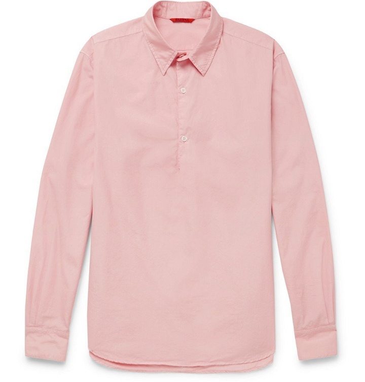 Photo: Barena - Slim-Fit Cotton-Poplin Half-Placket Shirt - Men - Pink