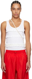 Simone Rocha White Ruffle Frill Tank Top