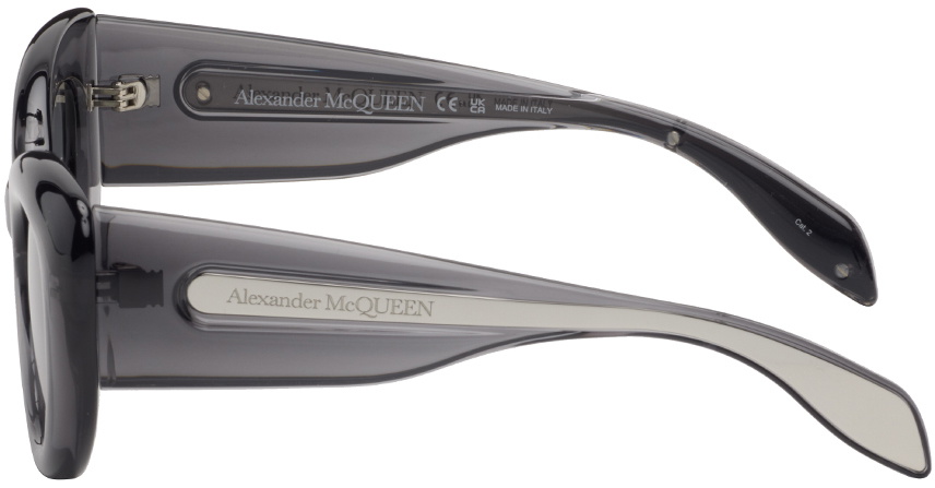 Alexander McQueen Gray Cat-Eye Sunglasses