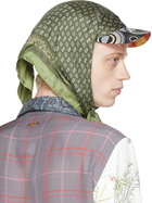 Marine Serre Black & Green Hybrid Scarf Cap