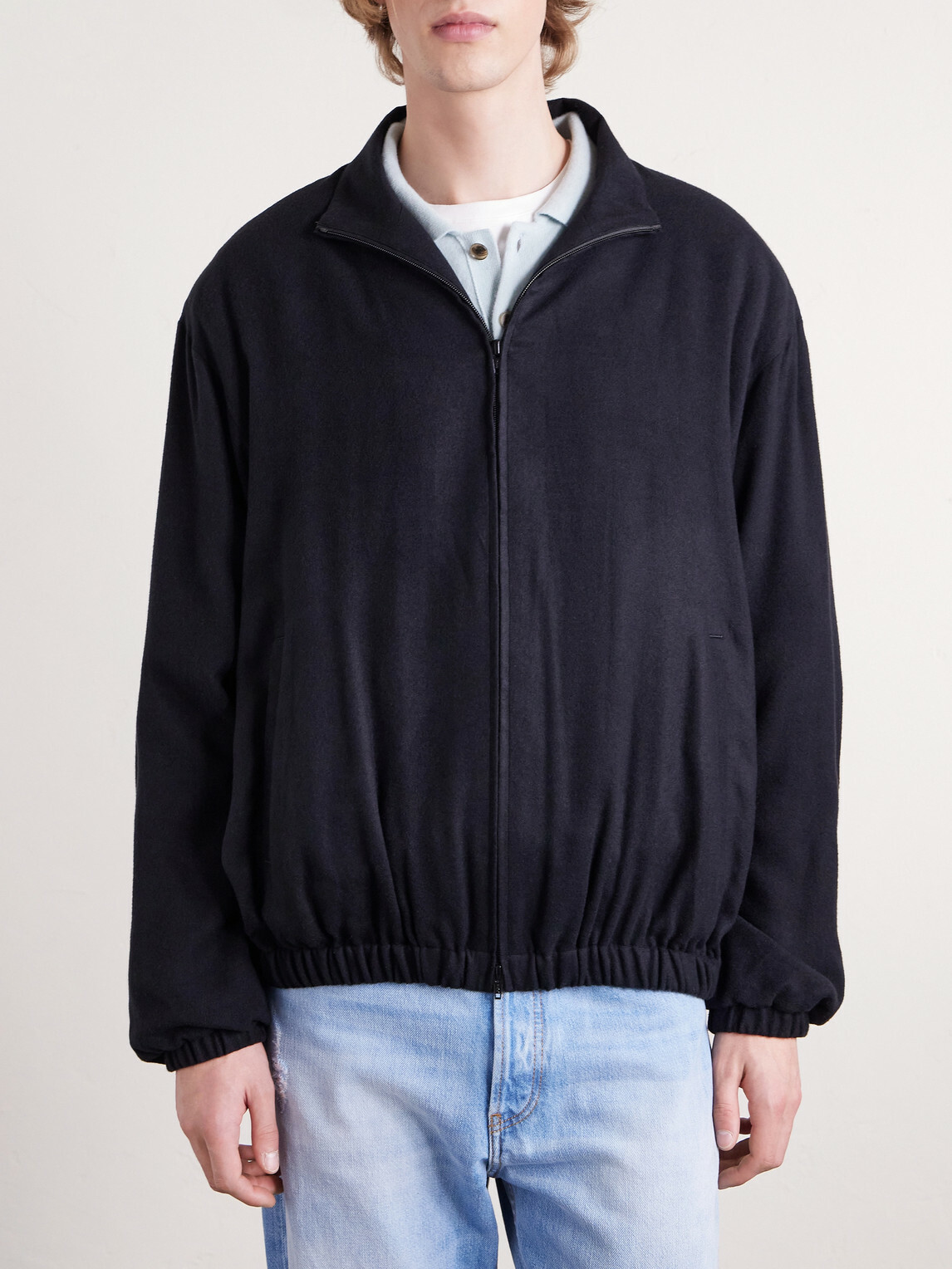 ssstein - Silk-Blend Flannel Jacket - Black
