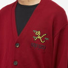 Kenzo Men's Tiger K Logo Cardigan in Bordeaux