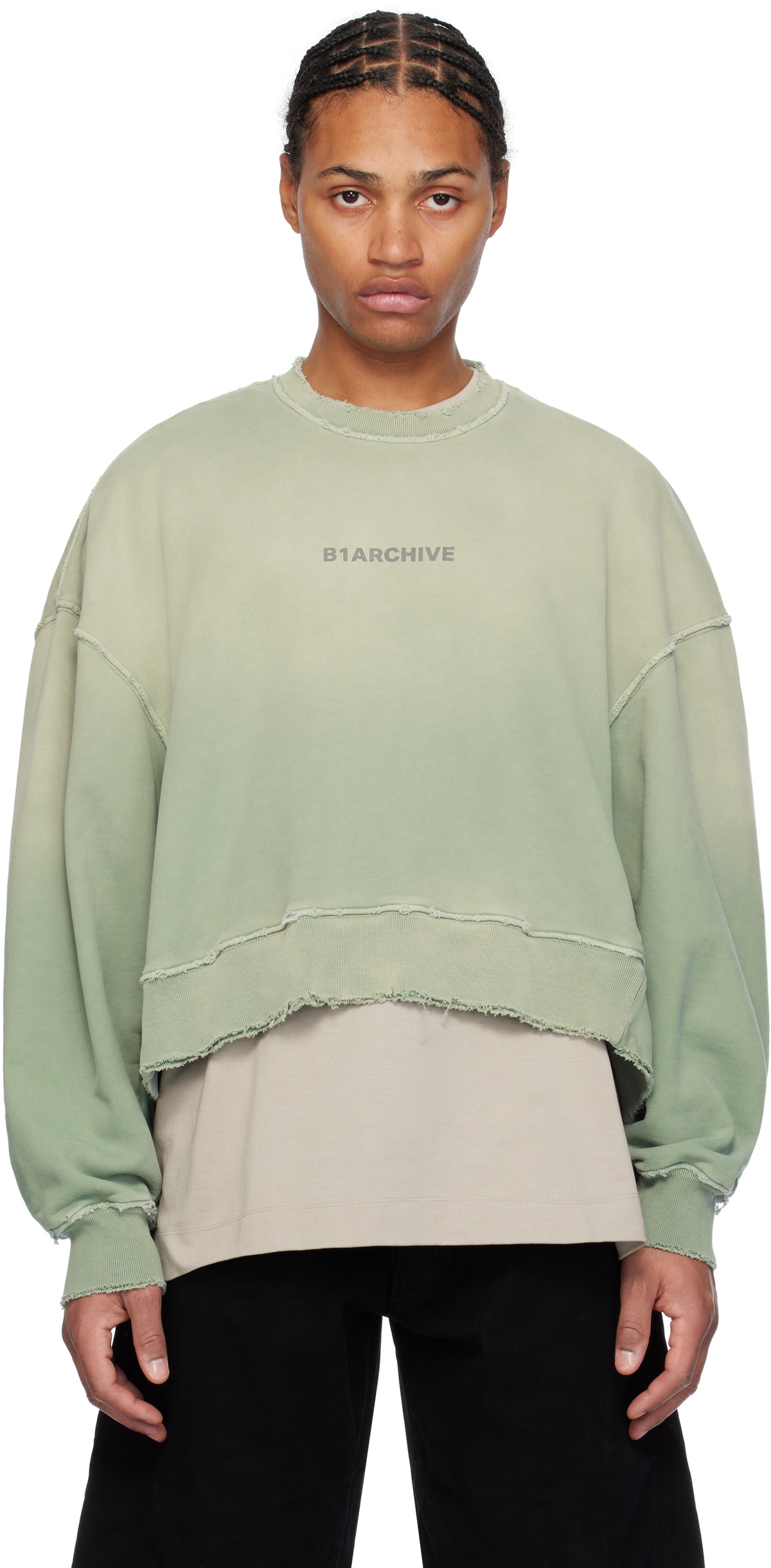 B1ARCHIVE Green Oversized Crewneck Sweatshirt