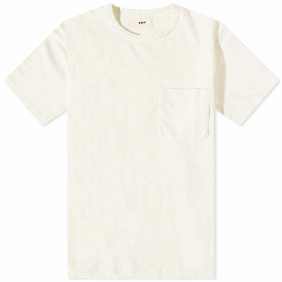 Folk Men's Slub Pocket T-Shirt in Off White Folk